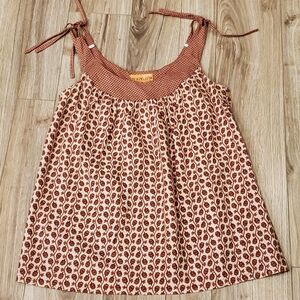 1960's brimell of London Babydoll Scoop Neck Tie Shoulder Top Med Made England